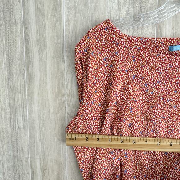 J MCLAUGHLIN Catalina Cloth Sheath Dress Large Multicolor Print Ruched Side Red - Picture 11 of 12